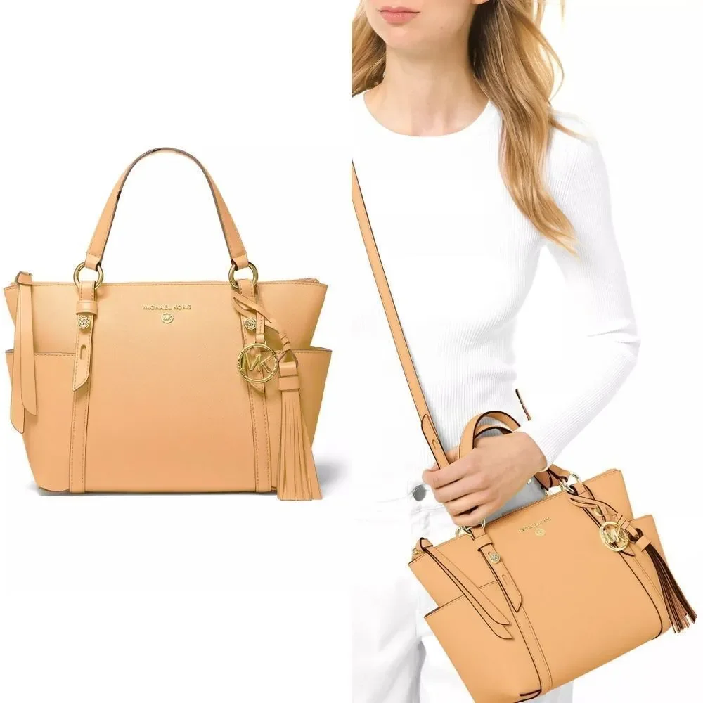 New! MICHAEL KORS Sullivan Convertible Small Leather Tote Crossbody Bag Handbag